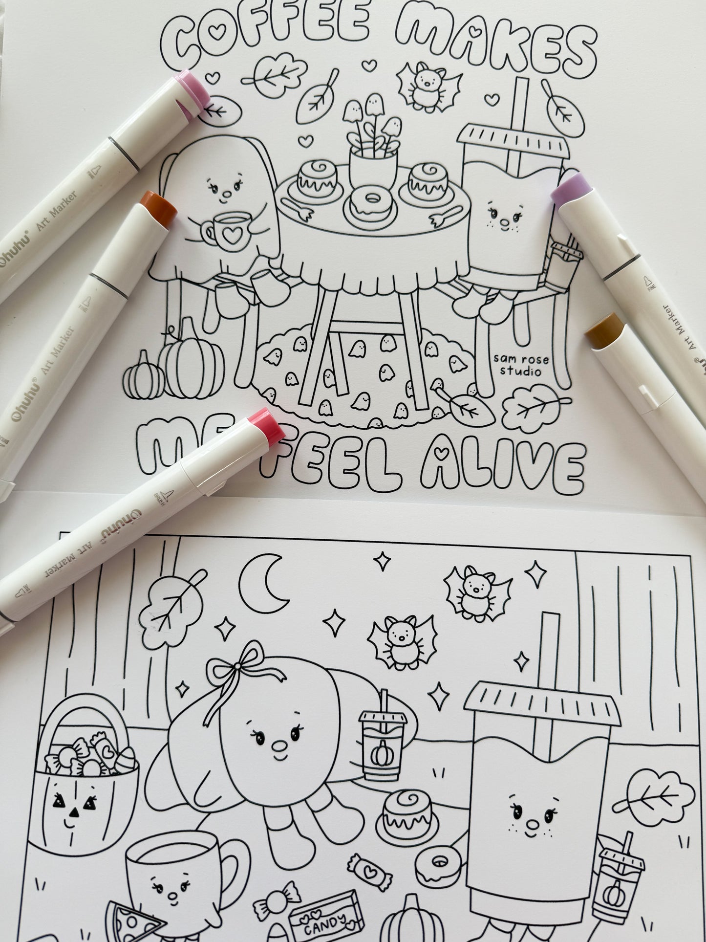 Fall Coloring Pages Digital Download