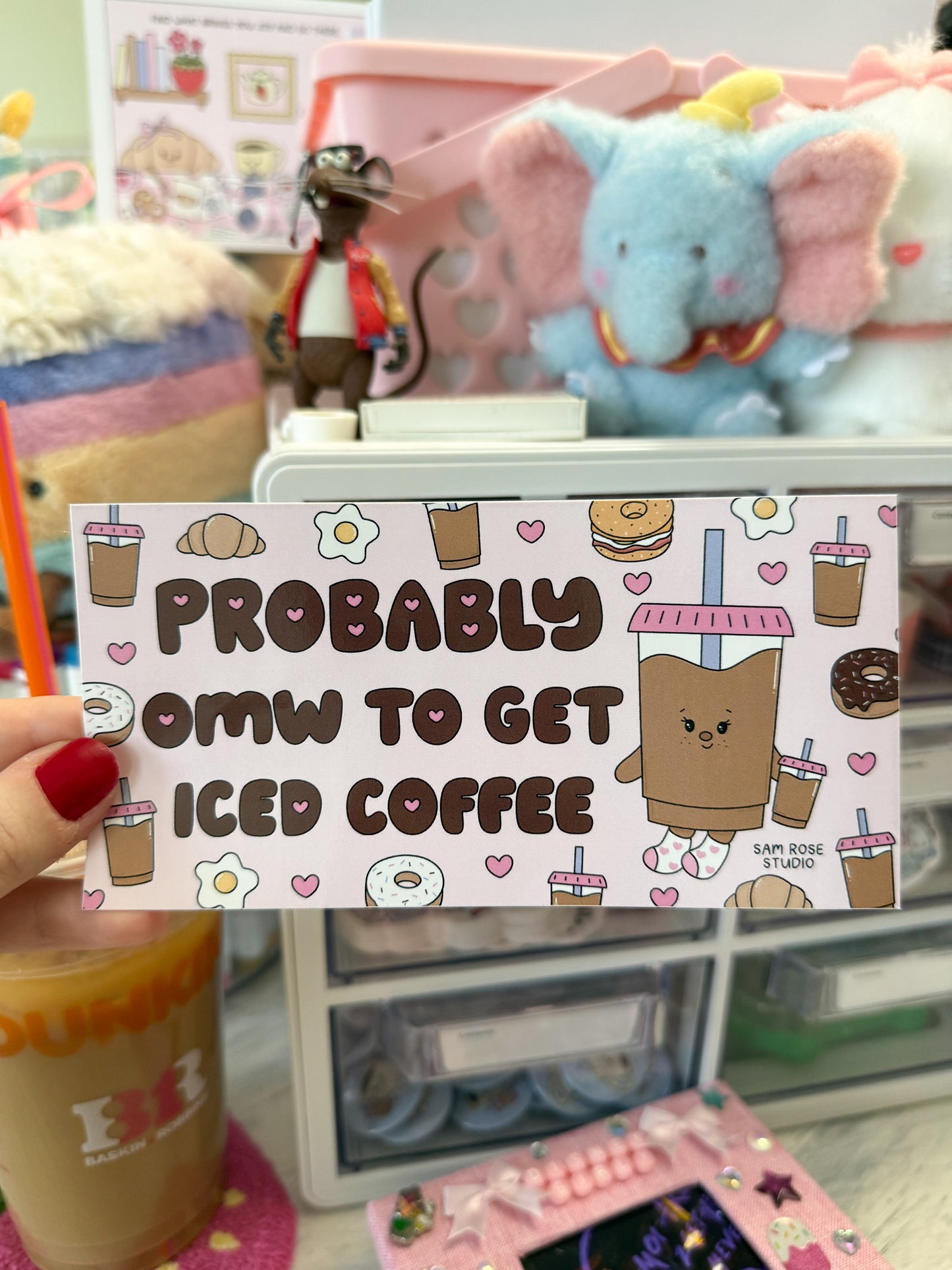 Iced Coffee Bumper Sticker
