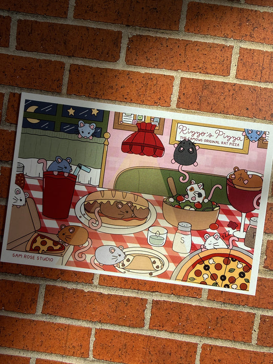 Rat Pizza Print