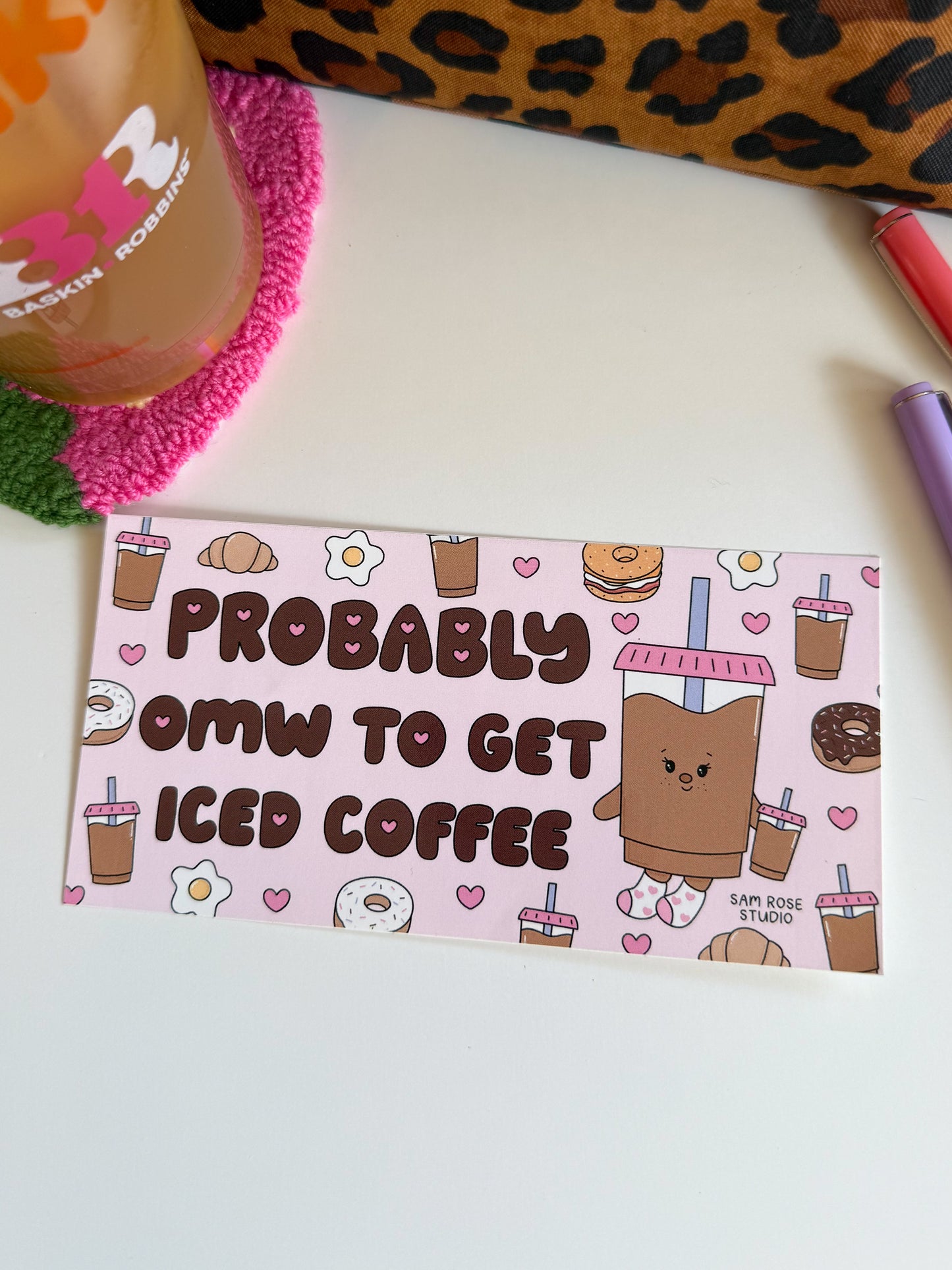 Iced Coffee Bumper Sticker